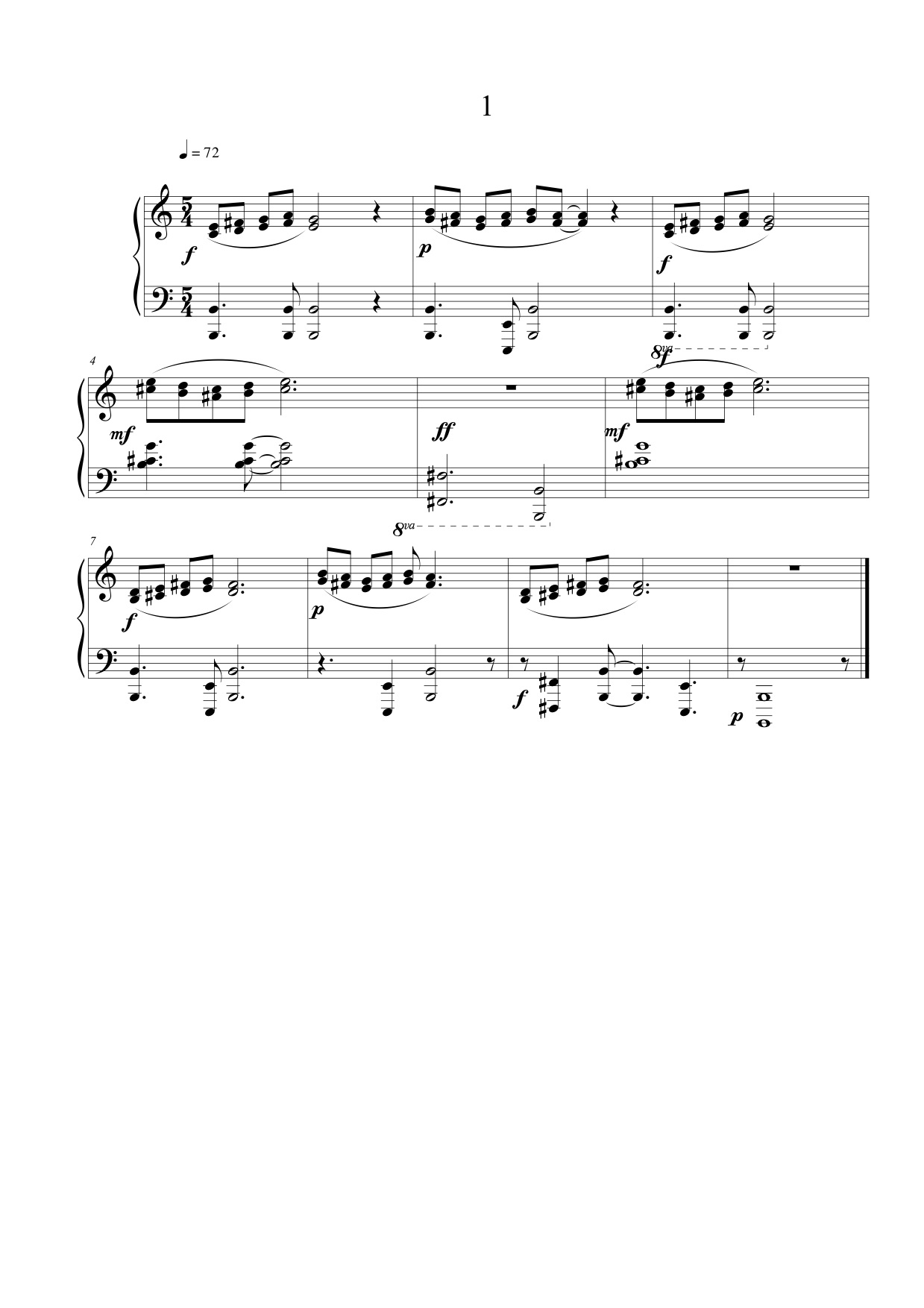 Musical score - Composition 1