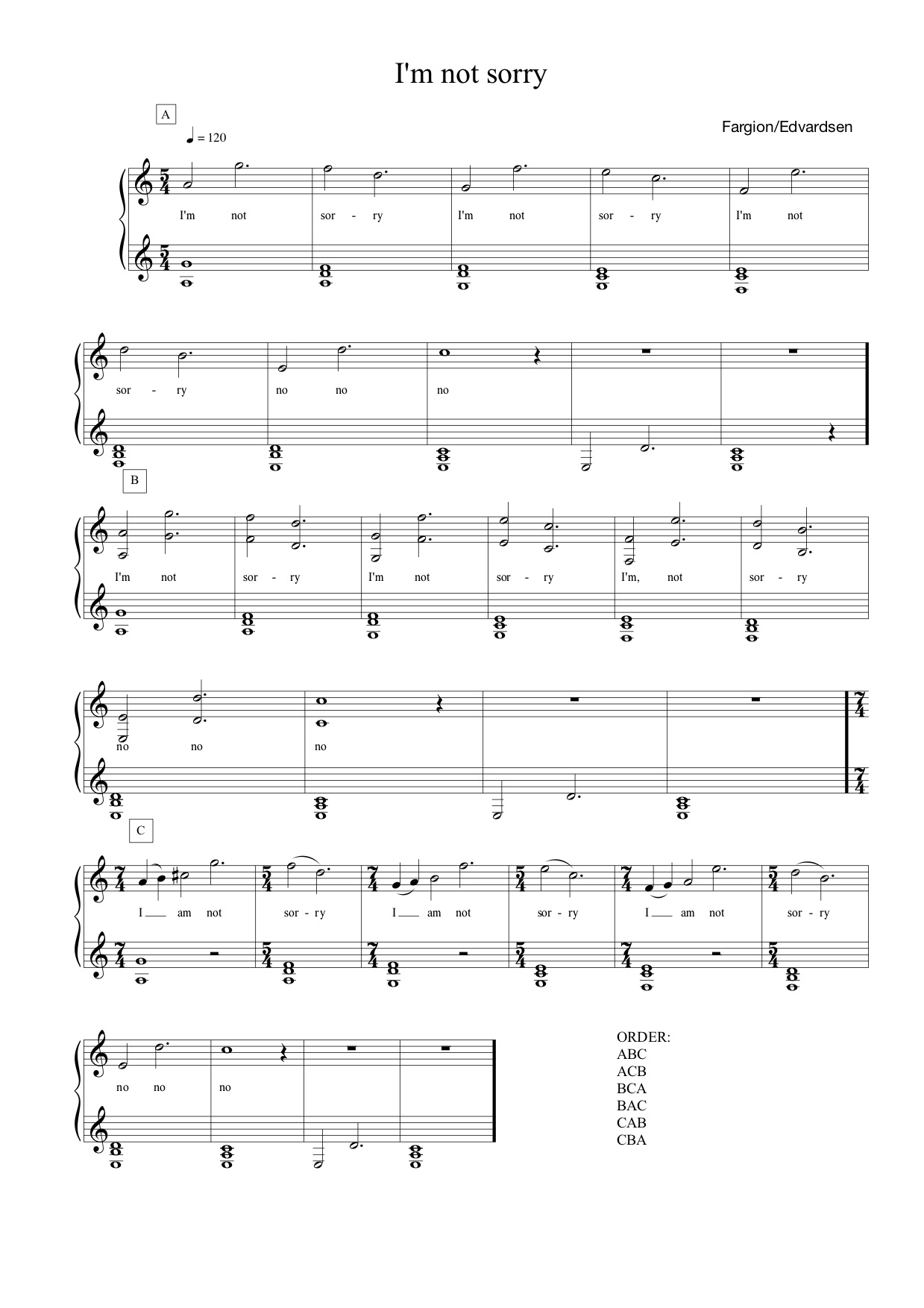 Musical score - Composition 3