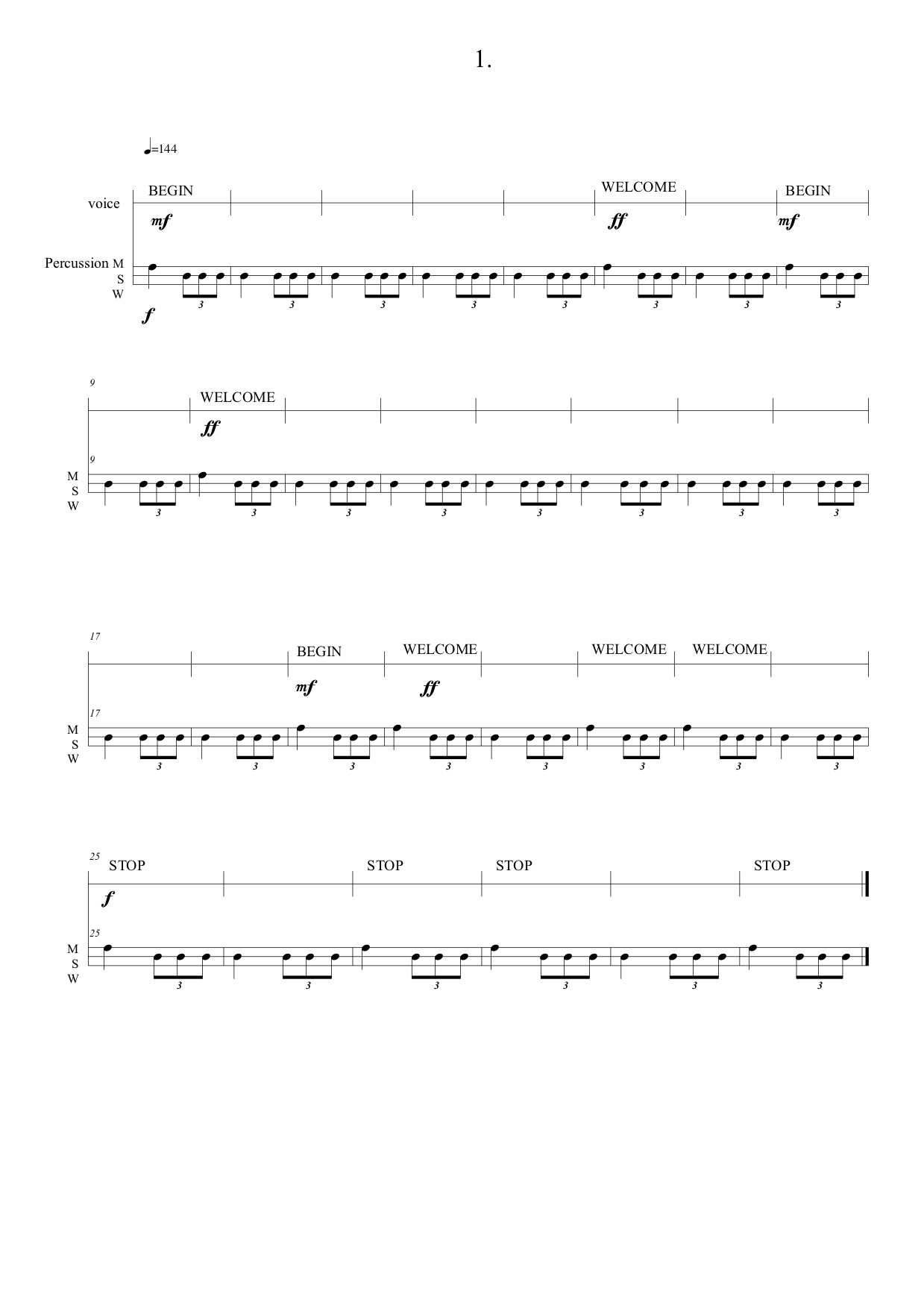 Musical score - Composition 6